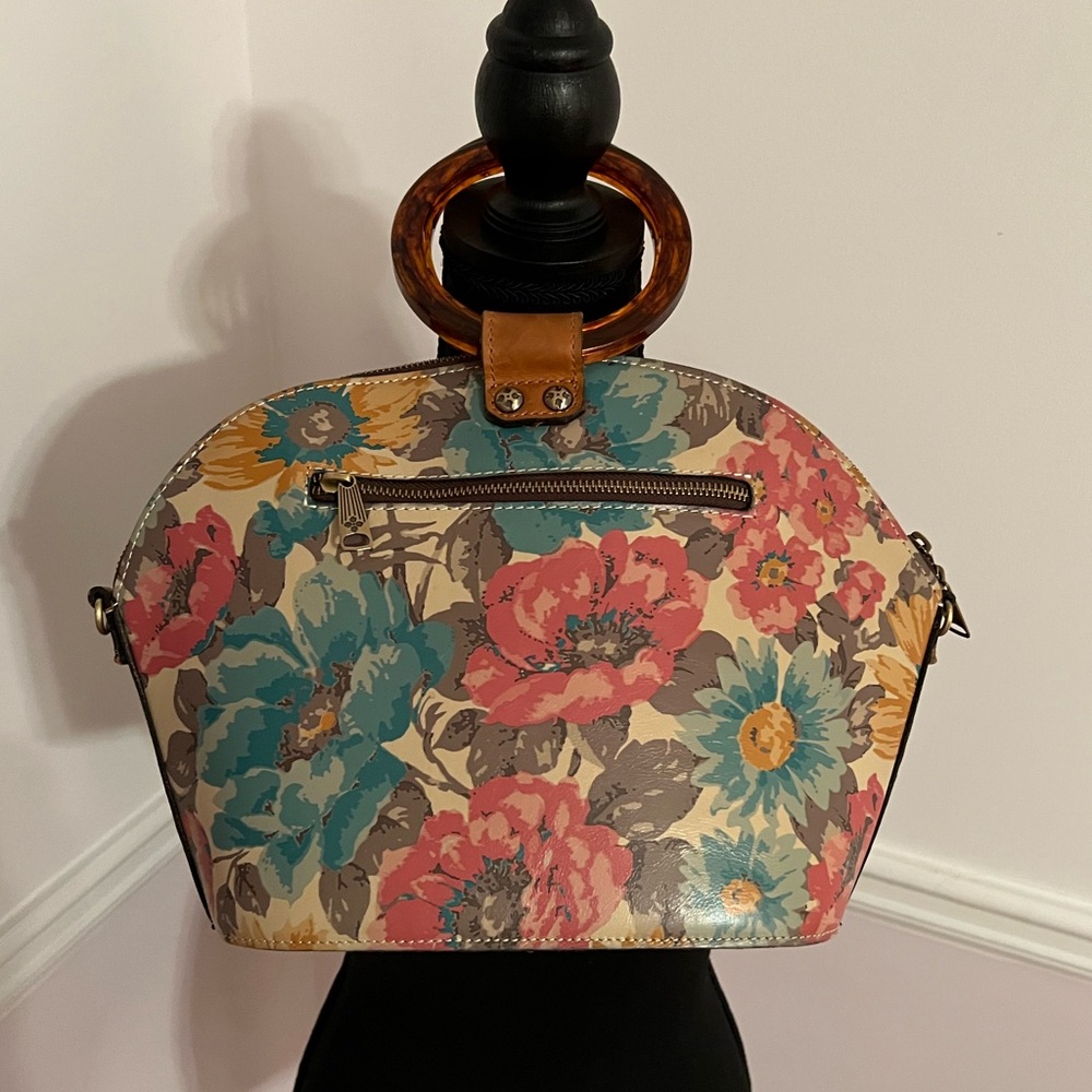 Patricia Nash Meldola Dome Flower Bag with Tortoise Shell Handle